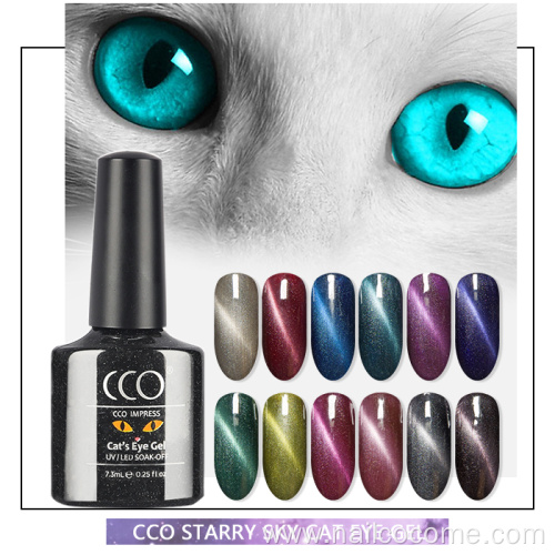 China Factory Supplier Made In High Quality 7.3ml 12colors starry sky cat eye polish nail uv